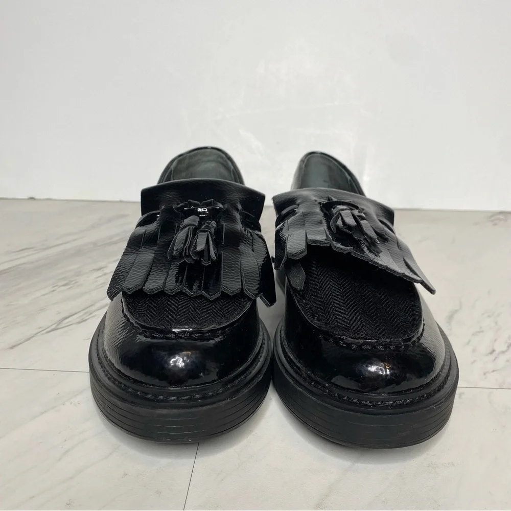 Franco Sarto Kili Black Patent Platform Loafer 6M